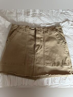 pistola Khaki Patch-Pocket Mini Skirt